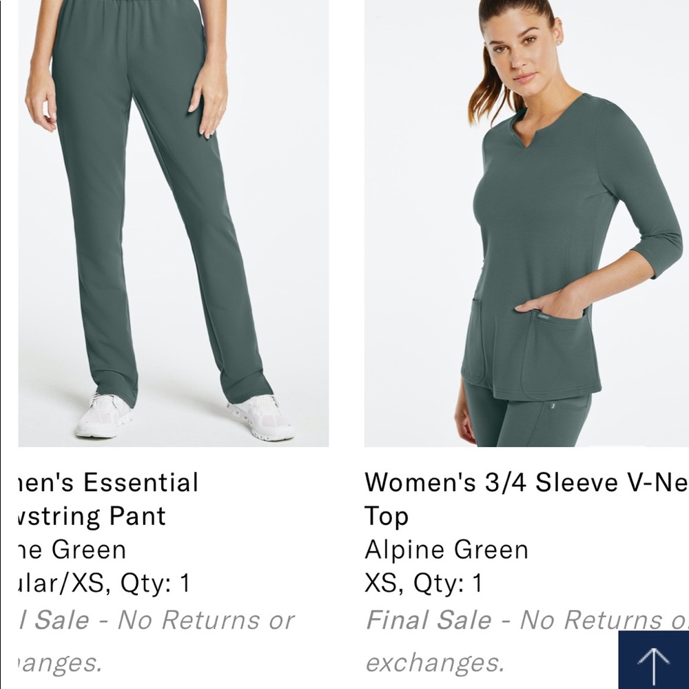 Jaanuu Alpine Green XS Scrub Set
